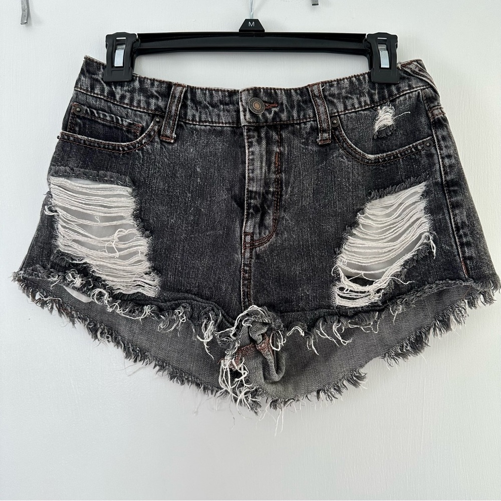 distressed denim shorts
